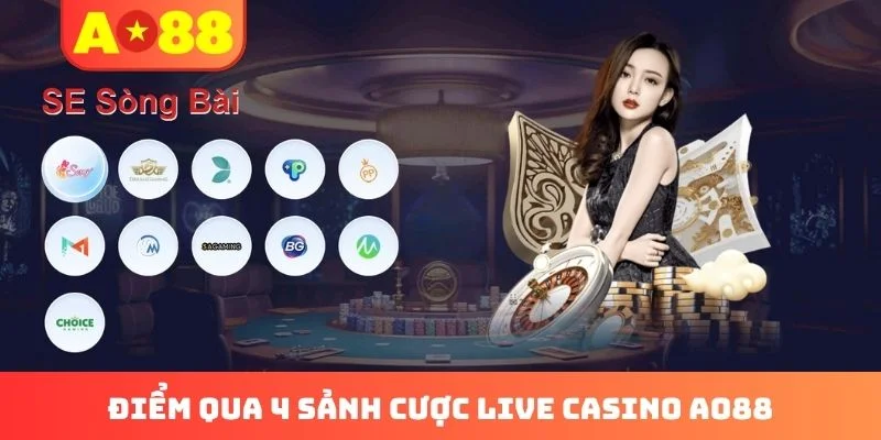 Điểm qua 4 sảnh cược live casino AO88
