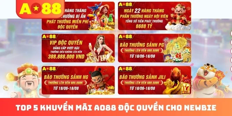 Top 5 khuyến mãi AO88 độc quyền cho newbie