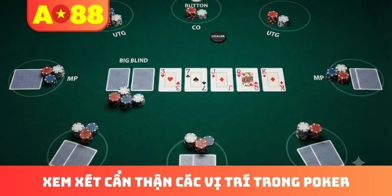 Xem xét cẩn thận các vị trí trong Poker